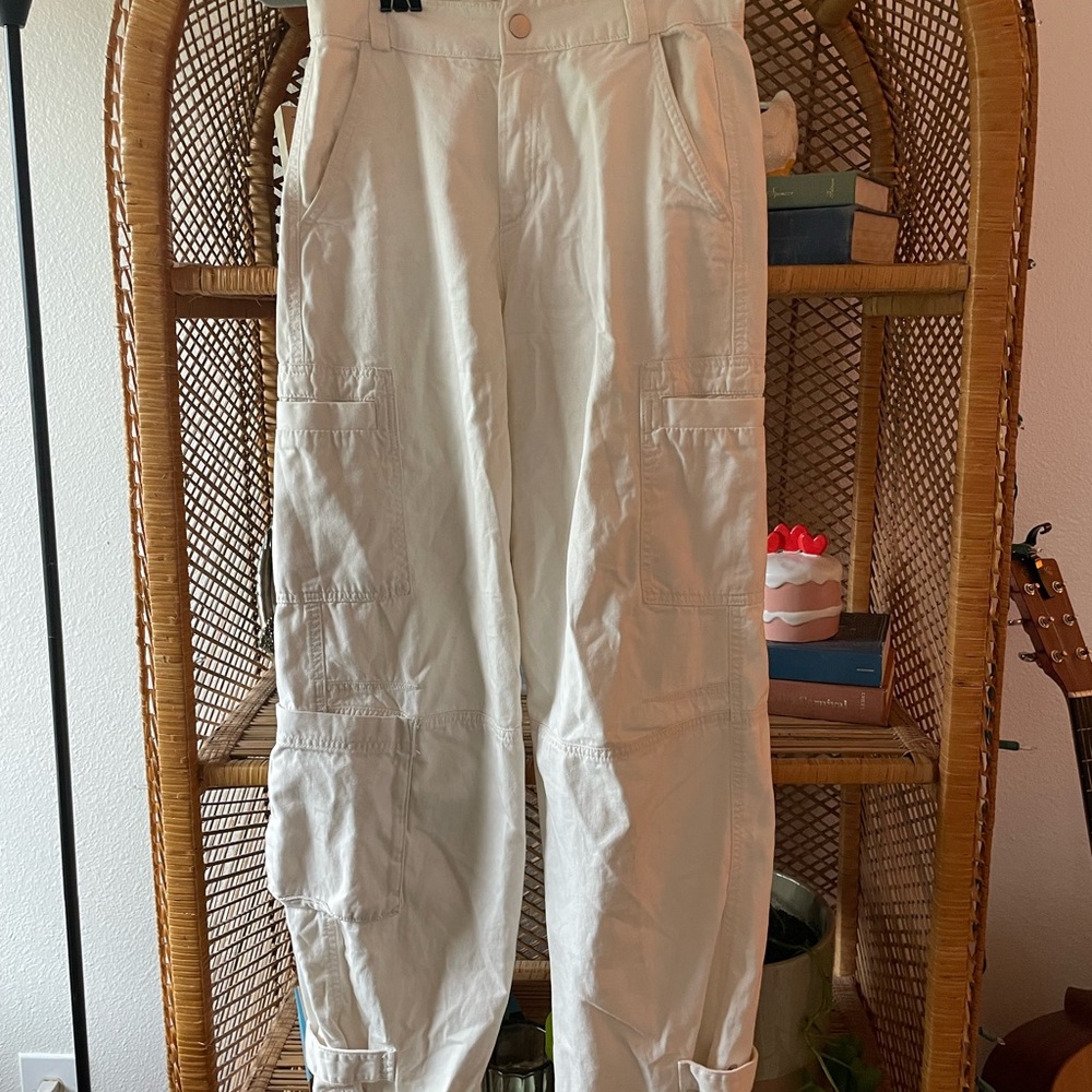 H&M White Cargo Utility Pants